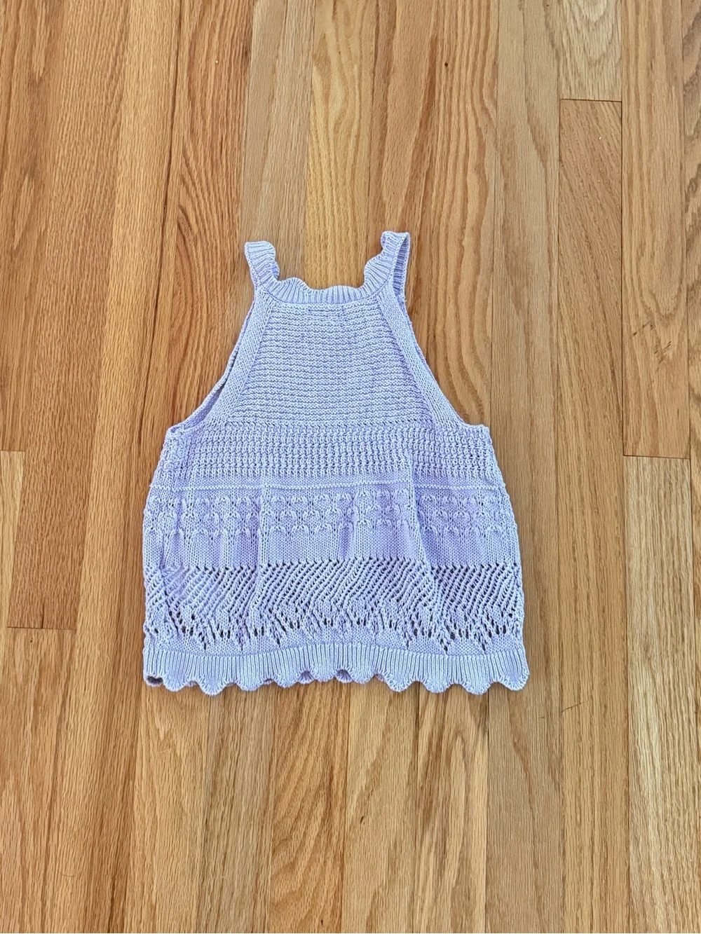 Old Navy Girls Lavender Crochet-Knit Tank Top, Size Medium (8)